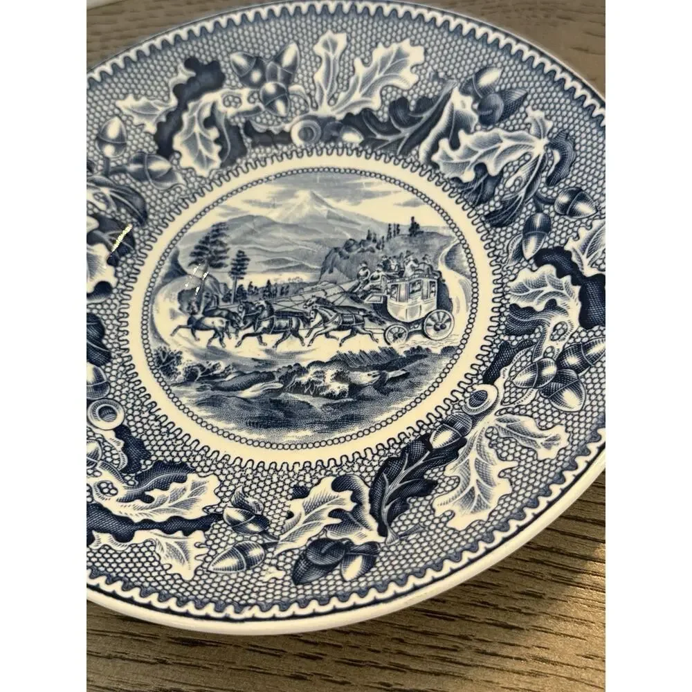 Johnson Brothers Historic America Blue Covered Wagon Bread & Butter Plate 6 3/8”